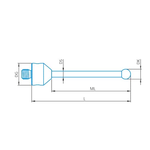 Taster gerade M5, DK6,5 L40 Produktbild Front View L