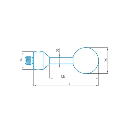 Taster gerade M5, DK13 L26,5 Produktbild Front View L