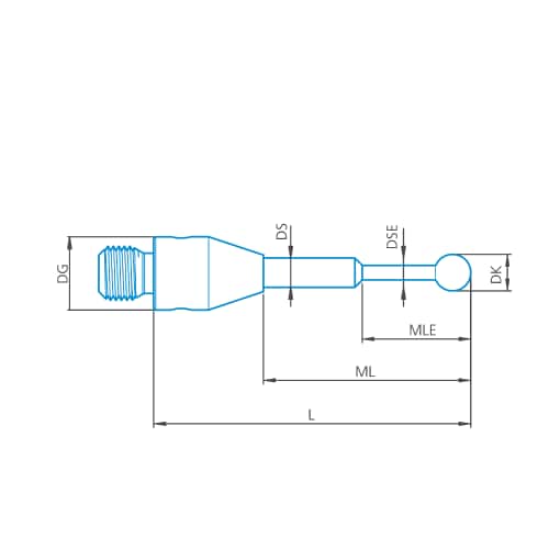 Taster abgesetzt M3, DK0,6 L16 Produktbild Front View L