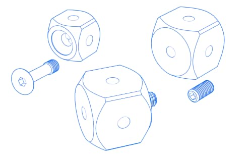 W&uuml;rfel mit Gewinde